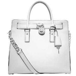 Michael Kors Specchio Large Satchel Optic White
